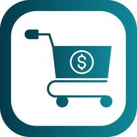 Shopping Cart Glyph Gradient Corner Icon vector