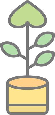 Peace Lily Line Filled Light Icon