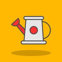 Watering Can Filled Shadow Icon vector