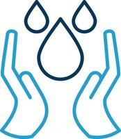 Water Saving Line Blue Two Color Icon vector