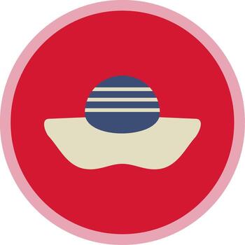 Sun Hat Flat Multi Circle Icon vector