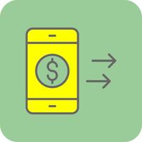 Transfer Money Filled Yellow Icon vector