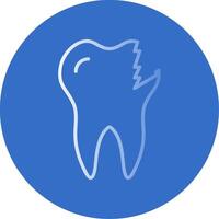 Broken Tooth Flat Bubble Icon vector