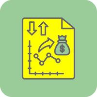 Money Strategy Filled Yellow Icon vector