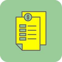 Invoice Filled Yellow Icon vector