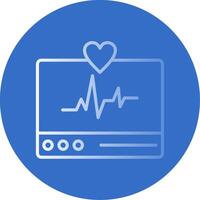 ECG Monitor Flat Bubble Icon vector