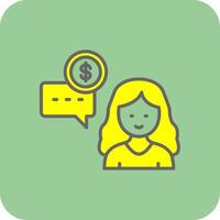 Financial Advisor Filled Yellow Icon vector