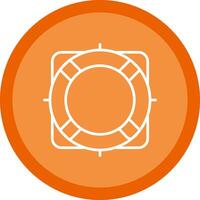 Rescue Buoy Line Multi Circle Icon vector