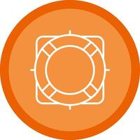 Rescue Buoy Line Multi Circle Icon vector