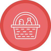 Picnic Basket Line Multi Circle Icon vector