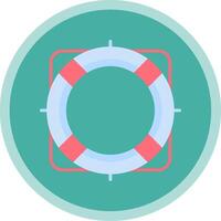 Rescue Buoy Flat Multi Circle Icon vector