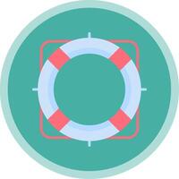 Rescue Buoy Flat Multi Circle Icon vector