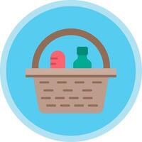 Picnic Basket Flat Multi Circle Icon vector