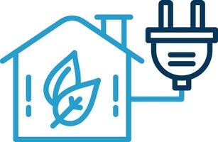 Energy Efficiency Line Blue Two Color Icon vector