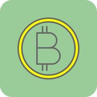 Bitcoin Filled Yellow Icon vector