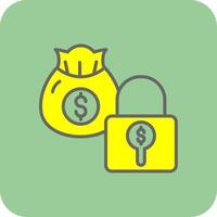 Secure Payment Filled Yellow Icon vector