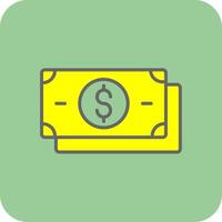 Dollar Filled Yellow Icon vector