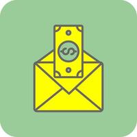 Paycheck Filled Yellow Icon vector