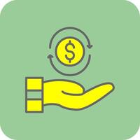 Return On Investment Filled Yellow Icon vector