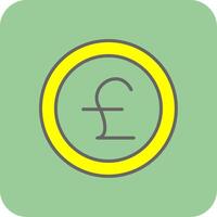 Pounds Filled Yellow Icon vector