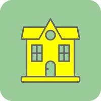 House Filled Yellow Icon vector