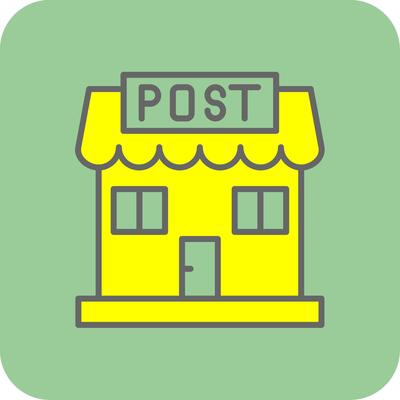 Post Office Filled Yellow Icon