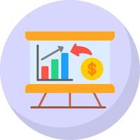 Income Chart Flat Bubble Icon vector