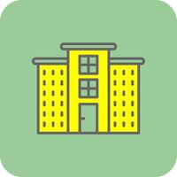 Apartment Filled Yellow Icon vector
