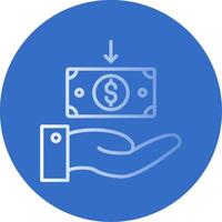 Receive Money Flat Bubble Icon vector