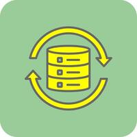 Data Synchronization Filled Yellow Icon vector