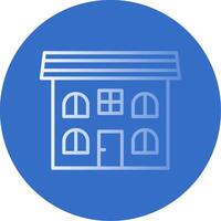 Bungalow Flat Bubble Icon vector