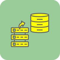 Data Stacks Filled Yellow Icon vector