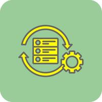 Data Processing Filled Yellow Icon vector