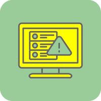 Warning Filled Yellow Icon vector