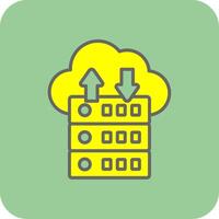 Data Flow Filled Yellow Icon vector