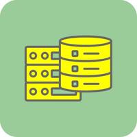 Data Server Filled Yellow Icon vector