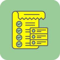 Data List Filled Yellow Icon vector