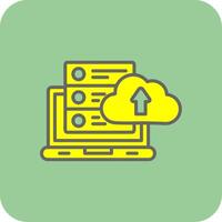 Transfer Data Filled Yellow Icon vector