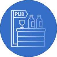 pub plano burbuja icono vector