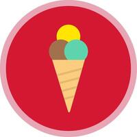 Ice Cream Cone Flat Multi Circle Icon vector