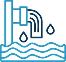 Sewer Line Blue Two Color Icon vector