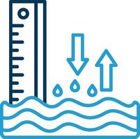 Sea Level Line Blue Two Color Icon vector