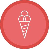 Ice Cream Cone Line Multi Circle Icon vector