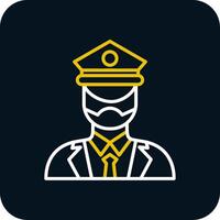 Captain Of Ship Line Red Circle Icon vector
