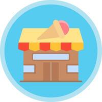 Ice Cream Shop Flat Multi Circle Icon vector