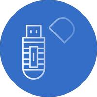 Usb Stick Flat Bubble Icon vector