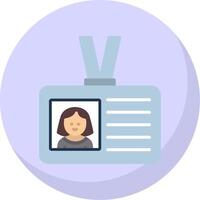 Id Card Flat Bubble Icon vector