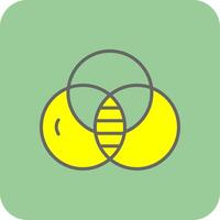 Overlapping Circles Filled Yellow Icon vector