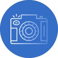 dslr cámara plano burbuja icono vector