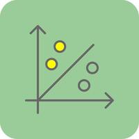 Scatter Graph Filled Yellow Icon vector